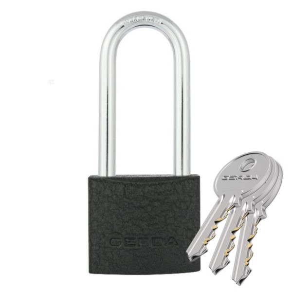 Vorhängeschloss Gusseisen 50mm langem Bügel Iron Line KZZS S50H70 Gerda 0KZP0005070.06230P