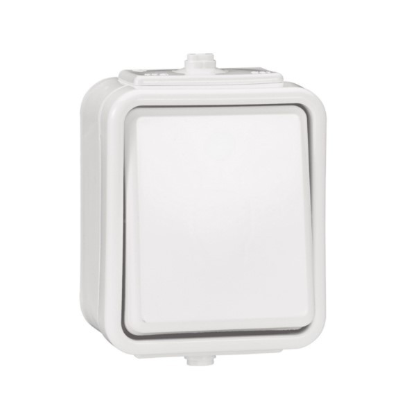 Lichtschalter Aufputz Cedar Weiß IP44 Schneider WNT100C01