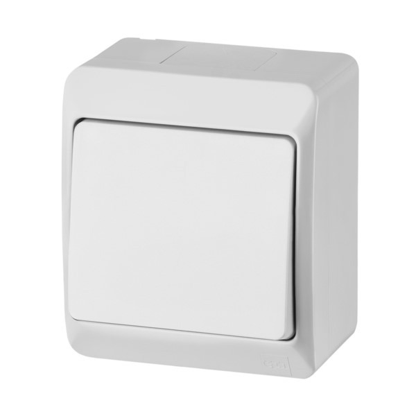 Lichtschalter Aufputz Hermes Weiß IP44 Elektroplast 0331-02