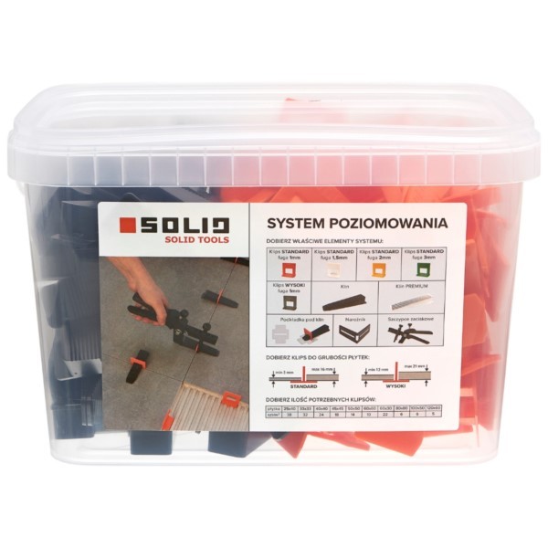 Zuglasche 1mm 100St. + Fliesenkeile 50St. Fliesen Nivelliersystem Solid 6357