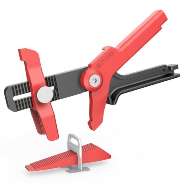 Zuglasche 1mm 100St. + Fliesenkeile 50St. + Zange Fliesen Nivelliersystem PRO-SP800