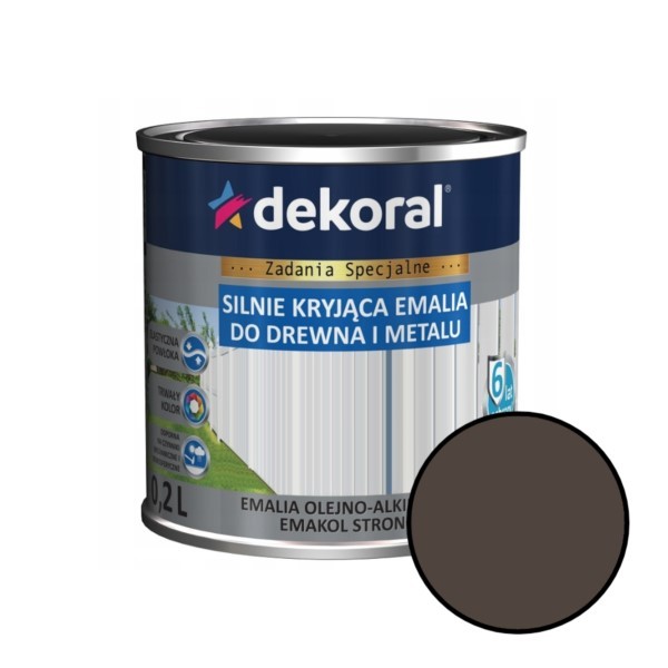 Öl-Alkyd-Emaille Emakol Strong 0,2L braun glanz stark deckendes Holz und Metall