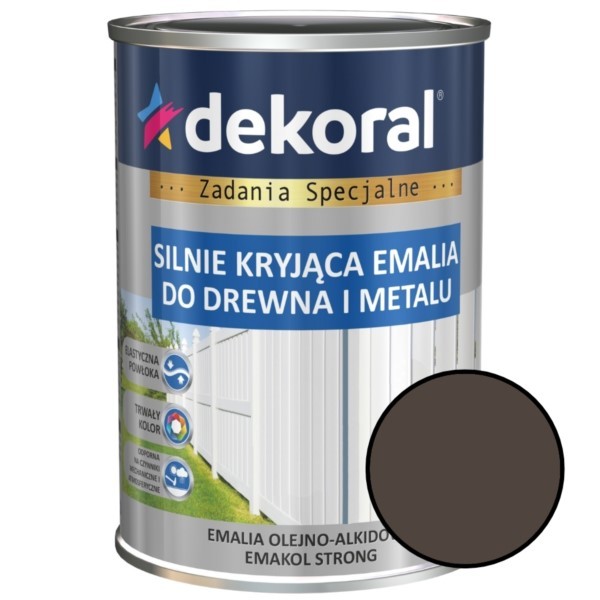 Öl-Alkyd-Emaille Emakol Strong 0,9L braun glanz stark deckendes Holz und Metall