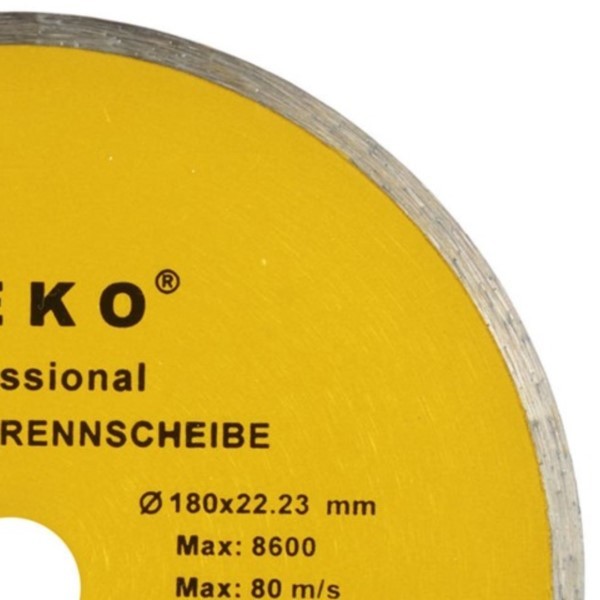Diamanttrennscheibe 180x22,2mm Vollrand 8mm profi Geko G00243