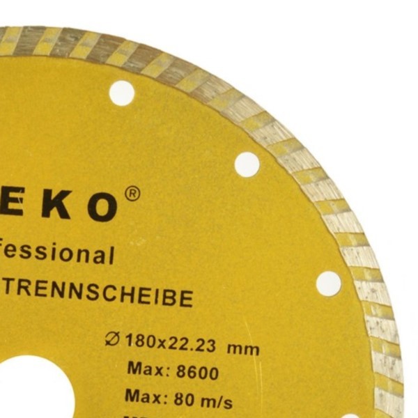 Diamanttrennscheibe 180x22,2mm Vollrand Turbo 8mm profi Geko G00262