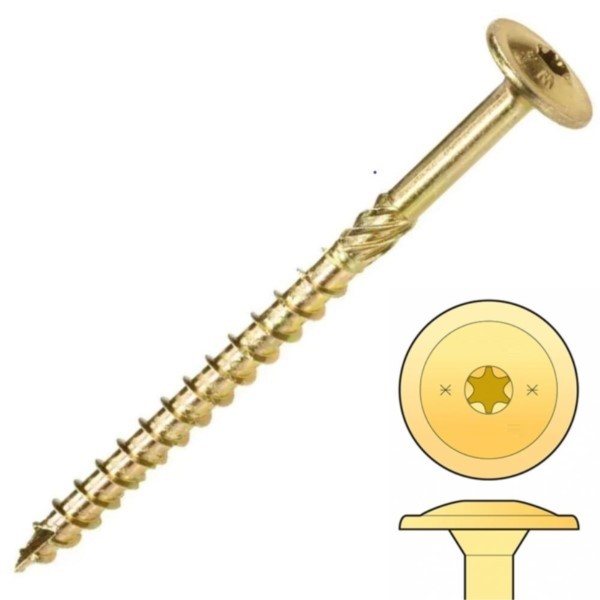Holzschraube Tellerkopf 6x160 TX30 100St Wkret-Met Klimas WKCP-06160