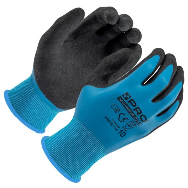 Schutzhandschuhe latexbeschichtet Größe 10 wasserdicht PRO-GL110