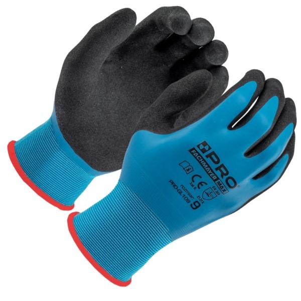Schutzhandschuhe latexbeschichtet Größe 9 wasserdicht PRO-GL109