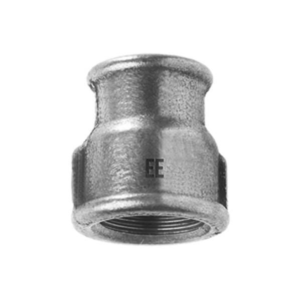 Muffe reduziert verzinkt 5/4" x 1/2" Temperguss EE Gießerei