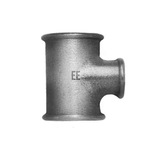 T-Stück verzinkt 1" x 1/2" x 1" IG Temperguss EE Gießerei 1935