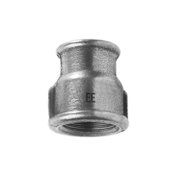 Muffe reduziert verzinkt 3/4" x 1/2" Temperguss EE Gießerei