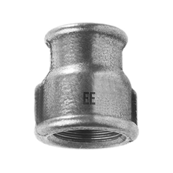 Muffe reduziert verzinkt 6/4" x 3/4" Temperguss EE Gießerei