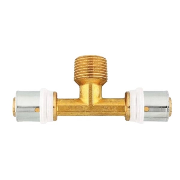 Pressfitting T-Stück 16x1/2"x16 AG TH für Mehrschichtverbundrohr Herz P721651