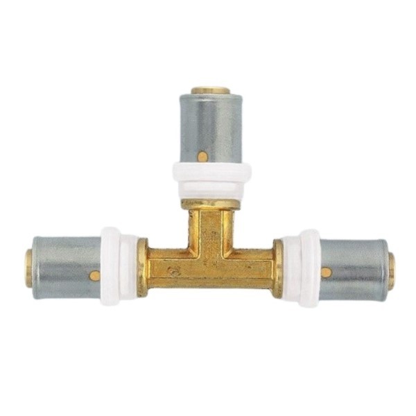 Pressfitting T-Stück 16x16x16 TH für Mehrschichtverbundrohr Herz P721600