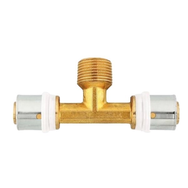 Pressfitting T-Stück 20x1/2"x20 AG TH für Mehrschichtverbundrohr Herz P722051