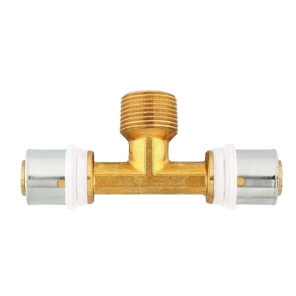 Pressfitting T-Stück 20x3/4"x20 AG TH für Mehrschichtverbundrohr Herz P722052