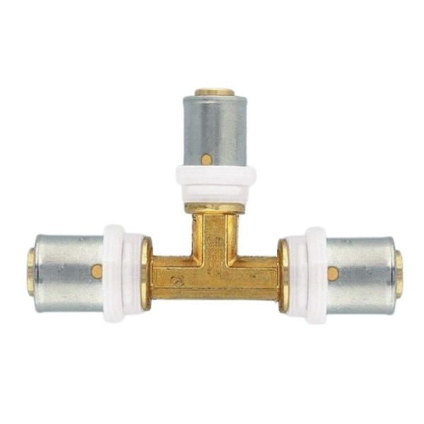 Pressfitting T-Stück 26x16x26 TH für Mehrschichtverbundrohr Herz P722603