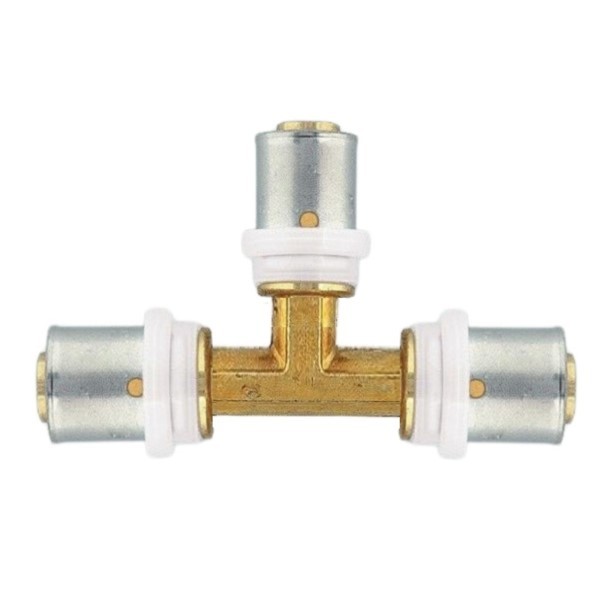 Pressfitting T-Stück 26x20X26 TH für Mehrschichtverbundrohr Herz P722605