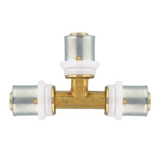 Pressfitting T-Stück 26x26x26 TH für Mehrschichtverbundrohr Herz P722600
