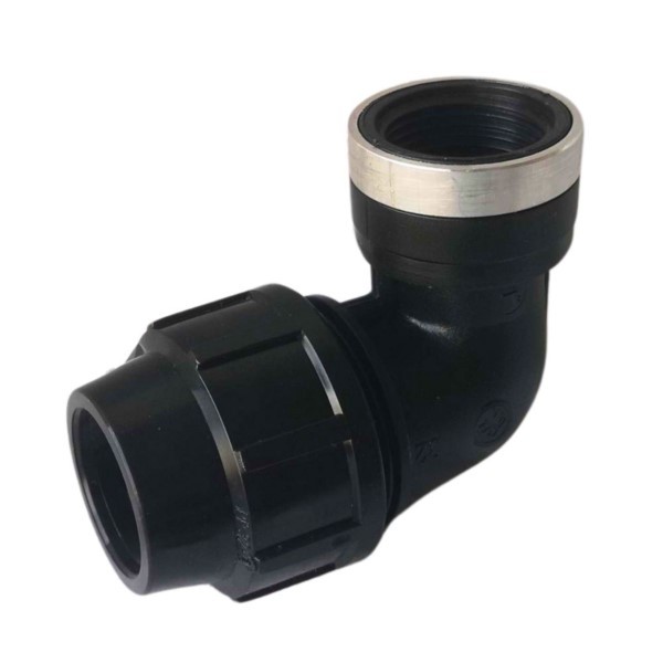 90°-Winkel für PE-Rohre 32mm 1" IG