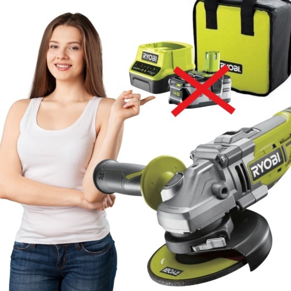 Akku-Winkelschleifer 125 mm brushless 18 V ONE+ Ryobi R18AG7-140S + Akku 4,0 Ah + Ladegerät